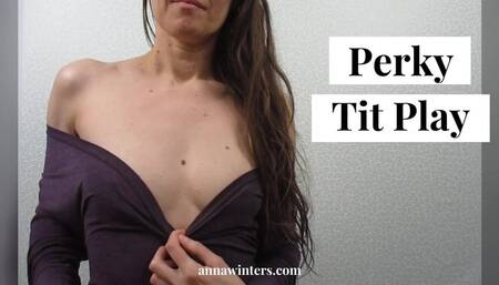 Brunette Playing With Perky Small Tits