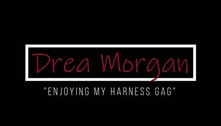 Enjoying my New Harness Gag