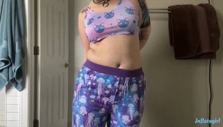 Silly Diaper Girl Leaks BareBum Diaper