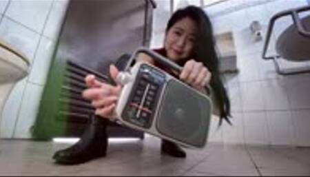 Giantess Aimee Demonstrate Punishment With Radio & Hammer In Restroom_Without YouTube Watermark