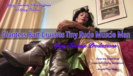 Giantess Butt Crushes Tiny Rude Muscle Man, SD 720 mp4