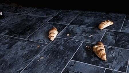 A lot of croissant crushed with my pretty high heels sandals