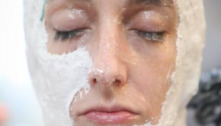 Elise's Head is Plaster Casted - Elise Graves, Petgirl Kako, Tony Orlando - Elise's Entire Head is Casted in Plaster Bondage - Medical Fetish - Casting