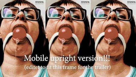 Ball gagged Emily E drools- mobiel version