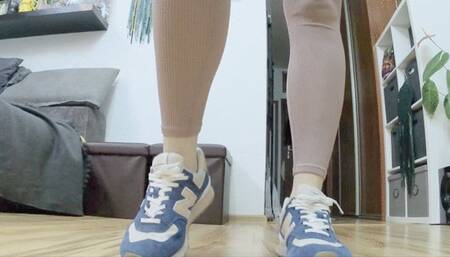 Giantess stretching in thight leggings - sexy pubic mound - monster ass will crush you