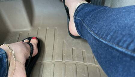 Mimi Drives The BMW  Barefoot