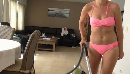 Shirley Vacuuming The Living Room