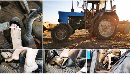 Hard revving in russian powerful tractor Belarus pedal pumping HD