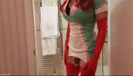 Latex Nurse 10" Dildo Fucking