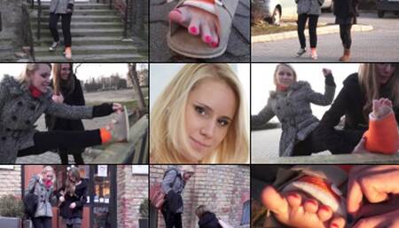 Stella LLC Out for a Gimp and Ride in her Annoying Cast Shoe with Foot Play  (in HD 1920X1080)