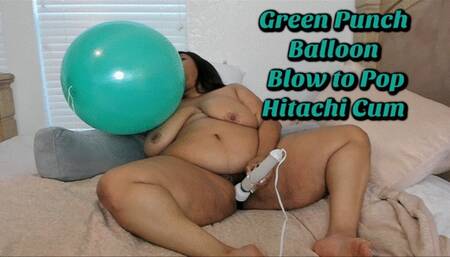Green Punch Balloon B2P Hitachi Cum Blow to Pop HD MP4