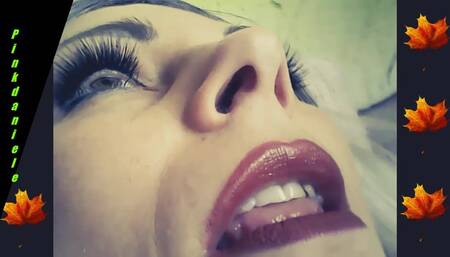 Admire my  lips and nostrils close up