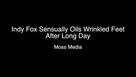 Indy Fox moisturizing feet and legs