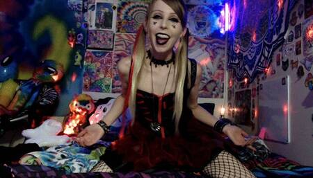 Femdom Halloween: Caged Footslave Cum Cleaner At The Party