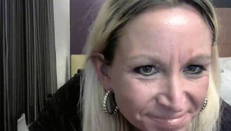 Private show with glass dildo, high heels and dirty talk