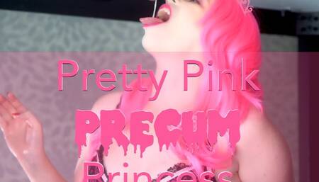 Pretty Pink Precum Princess Ruins his Orgasm and Swallows SD