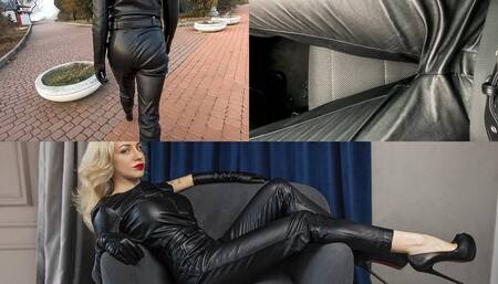 Katya in 2 totally leather looks