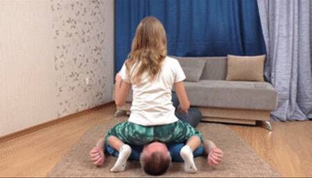 Whipped man loves face-sitting by the girl in pants, vf2313x 1080p