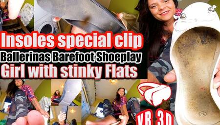 Virtual Reality  VR 3D  - Insoles special clip Ballerina Shoeplay Dipping dangling, the best of my various videos stinky ballerinas clean
