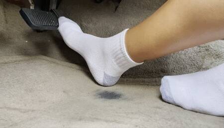 Brina Driving Down the Highway in White Socks