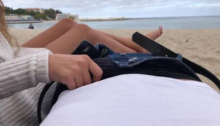 Public Handjob and Sex with Tiny Girl on Beach in Bali