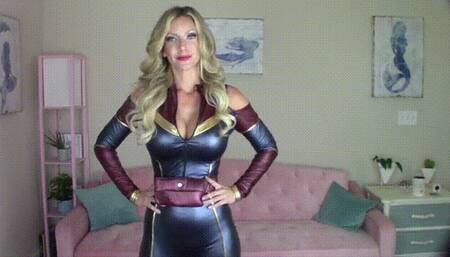 Madam marvel Uses shiny tits & Ass to train foot slave