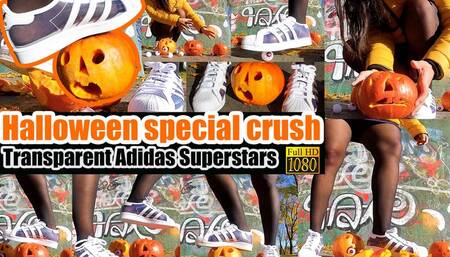 Halloween Special Pumpkin Crush Sexygirl crushes a very hard  trample nylons Adidas Superstars Crush Video
