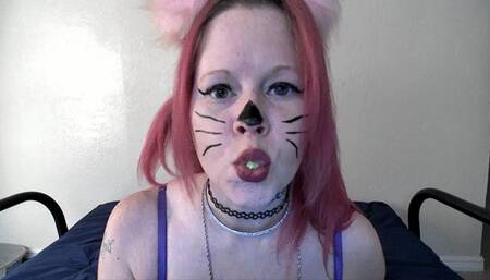 Spit play with my tongue ring