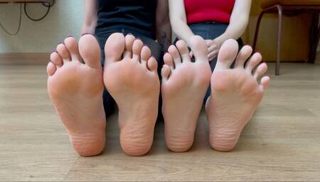 GODDESS GRAZI and PRI FEET comparing our big feet and soles - relaunch  (MP4-HD 1080p)