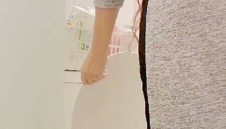 Grey Dress Bathroom Break MP4