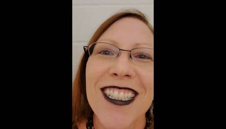 Finger Biting In Black Lipstick hd mp4