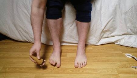 Ice cream cone male feet play