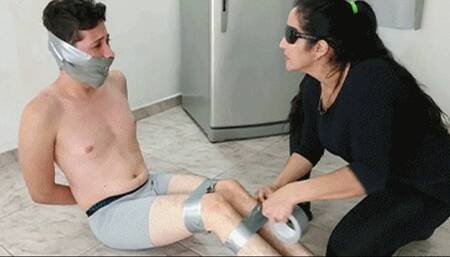 Laura & Dario in: Lazy Teenage Boy Tied And Toyed By A Home-Robbing Latina MILF! (wmv)