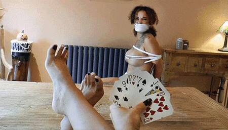 Latina & Phoenix in: Busty Card Player’s Stripping Cheat-Rage Consumes Her & Now They're BOTH Bound & Gagged! (The Complete Story) (HD)