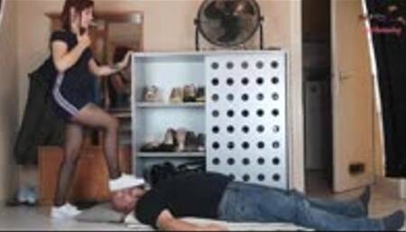 Sexy chick in slip-on