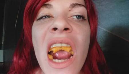 CloseUp Crunchy Snak Eating