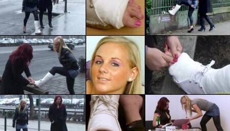 Liliana Gimping in Huge Heel and Warming her Toes at Home with Foot Play (in HD 1920 X 1080)