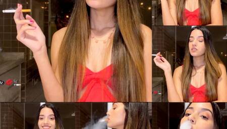 Deep inhales, audible inhales, lung holds, nose exhales, multiple pumps in a cork cigarette