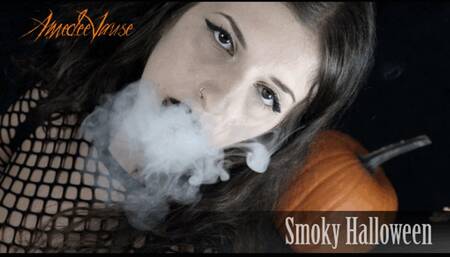 Smoky Halloween (4K-UHD) - Smoking Hot Evil Witch Smokes a Black Cigarette!