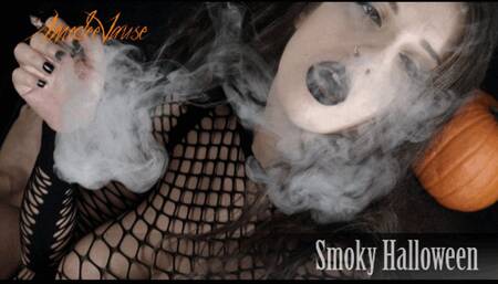 Smoky Halloween (FHD) - Smoking Hot Evil Witch Smokes a Black Cigarette!