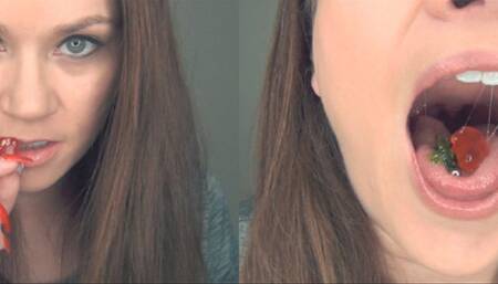 Sucking Biting Eating Gummy Bears With Sexy Mouth (MP4) ~ MissDias Playground