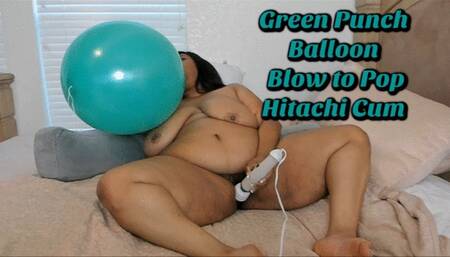 Green Punch Balloon B2P Hitachi Cum Blow to Pop Standard MP4