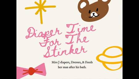 Diaper time for the stinker