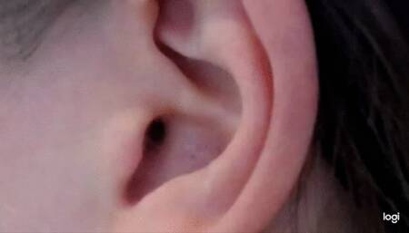 Ear in close up to cam mp4