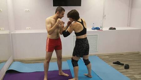 Fem pro fighter vs guy competitively