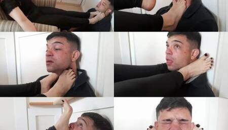 SUFFOCATINGTHE BRAND-NEW BOY - GODDESS LETICIA MILLER - LUCAS (SLAVE BOY) -  EXCLUSIVE LM VIDEOS MAY 2021 - CLIP 3 - FOOT SMOTHER - never published