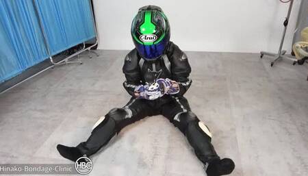 Girl Masturbates While Wearing Leather Motorcycle Suit