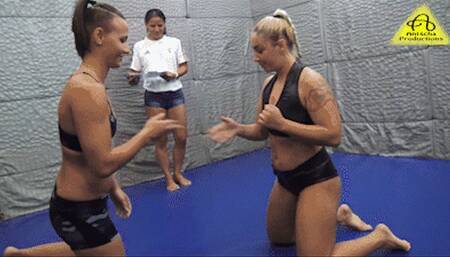 Zara vs Xena Wild competitive female wrestling