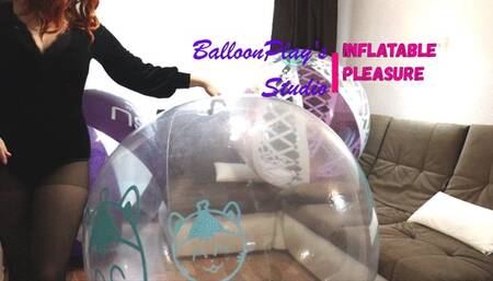 Deflating giant beach balls