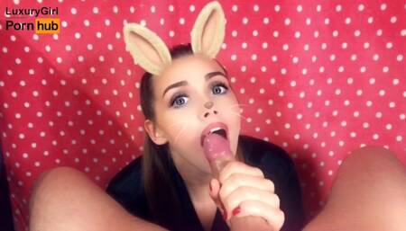 Snapchat POV Oil Jerk OFF | Swallow Cum | Sexy Bunny